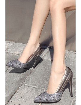 Gray Star Decor Pointed Toe Stiletto High Heel Pumps