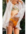 White Tassels Open Front Crochet Lace Swim Cover Up