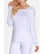 White Hollow Out Long Sleeve Round Neck Yoga Sports Tee Top
