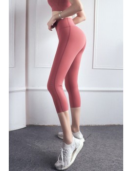Red Hollow Out High Waist Sport Yoga Leggings