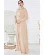 Apricot Long Sleeve Elegant Maxi Plus Size Formal Dress