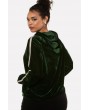 Army-green Drawstring Pocket Front Long Sleeve Velvet Casual Plus Size Hoodie