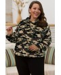 Army-green Camouflage Long Sleeve Casual Plus Size Hoodie