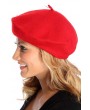 Red Wool Stylish Beret Hat