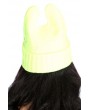 Neon Yellow Fold Over Top Ear Cute Beanie Hat