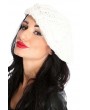White Thick Knit Beret Beanie Hat