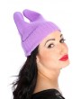 Light Purple Fold Over Top Ear Cute Beanie Hat