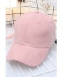Pink Suede Plain Baseball Cap