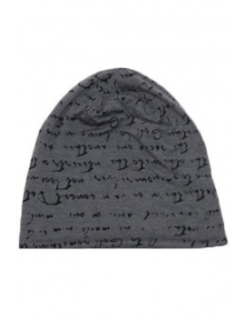 Dark Gray Letters Print Beanie Hat