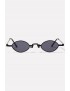 Black Metal Full Frame Tinted Lens Oval Sunglasses