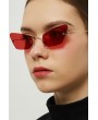 Red Rimless Tinted Lens Cat Eye Sunglasses