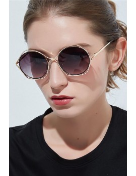 Purple Metal Double Rim Anti Uv Sunglasses