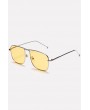 Yellow Metal Full Frame Tinted Lens Anti Uv Square Sunglasses