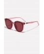 Red Plastic Full Frame Retro Round Sunglasses