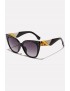 Black Studded Tinted Lens Cat Eye Sunglasses
