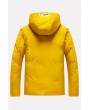 Men Yellow Patched Pocket Hooded Long Sleeve Casual Padded Coat