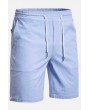 Men Light-blue Drawstring Waist Slant Pocket Casual Shorts