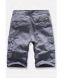 Men Gray Multi-pocket Casual Cargo Shorts