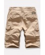 Men Khaki Multi-pocket Casual Cargo Shorts