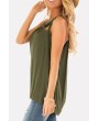 Cutout Keyhole Back Twisted Casual High Low Tank Top