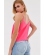 Pink Knotted Spaghetti Straps V Neck Casual Camisole