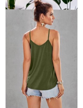 Army-green V Neck Wrap Casual Camisole