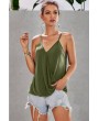 Army-green V Neck Wrap Casual Camisole