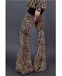Khaki Leopard Casual Flared Pants
