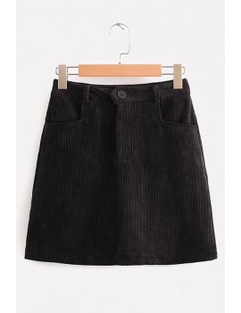 Corduroy Pocket Chic Mini Skirt