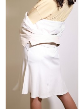 White Slit High Waist Casual Skirt